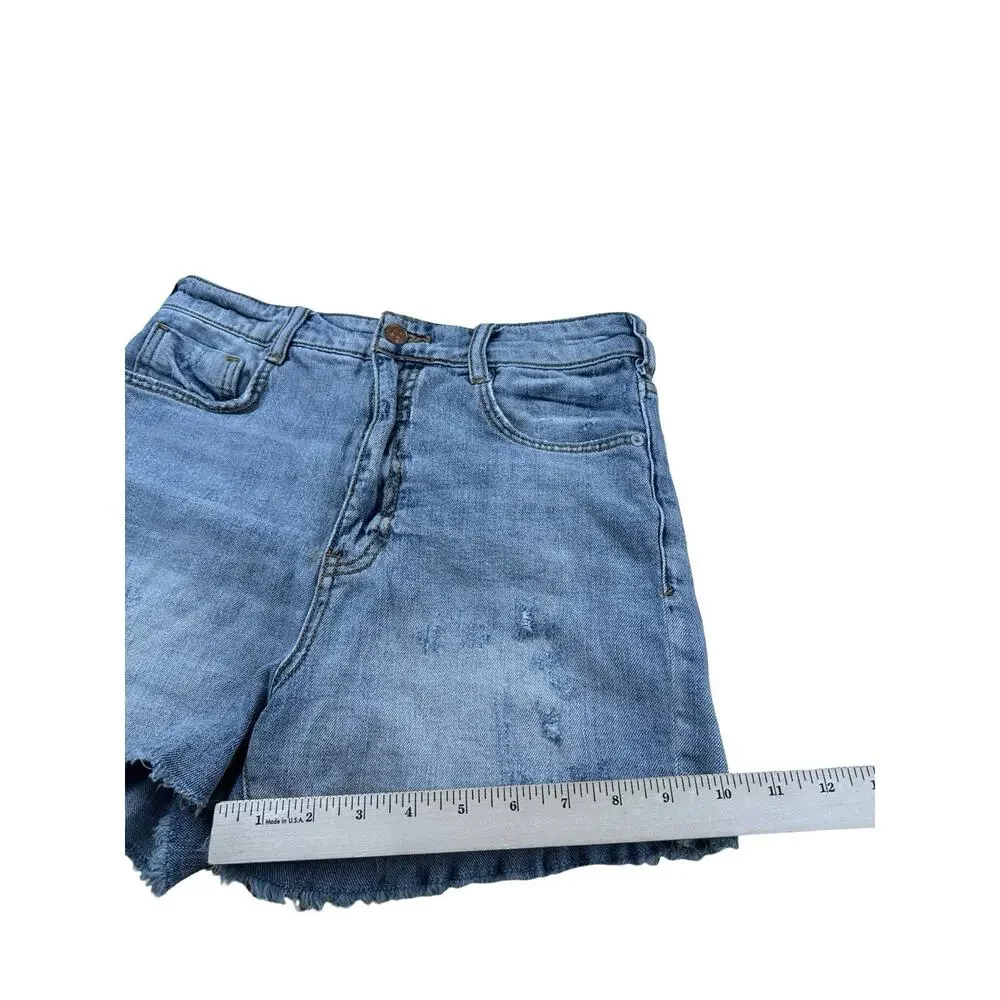 Pilcro Anthropologie High Rise Denim Cutoff Shorts Light Wash Distressed 27 - Picture 7 of 12
